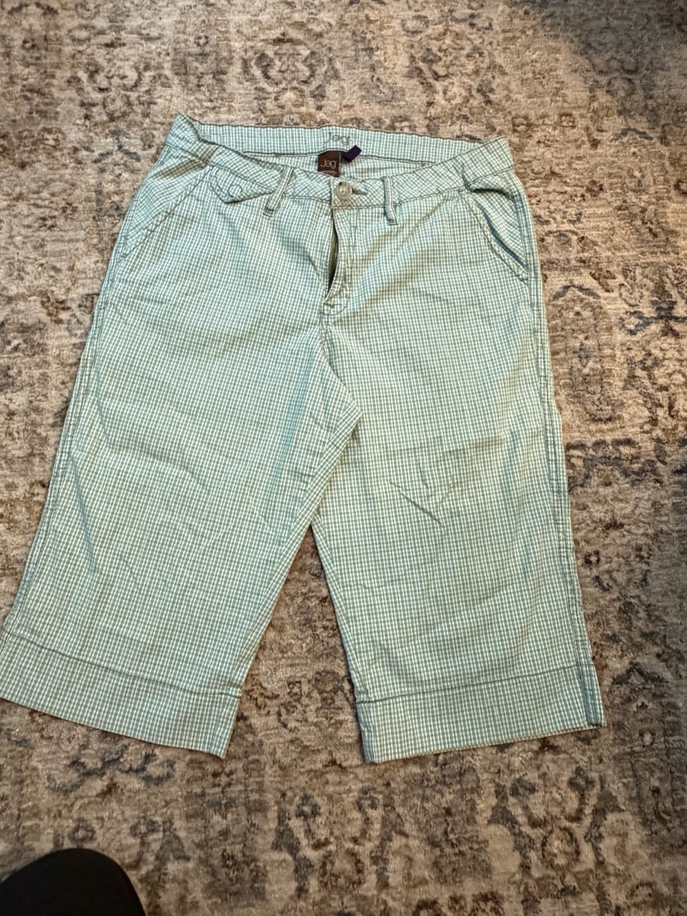 Light Green Check Women’s shorts 16
